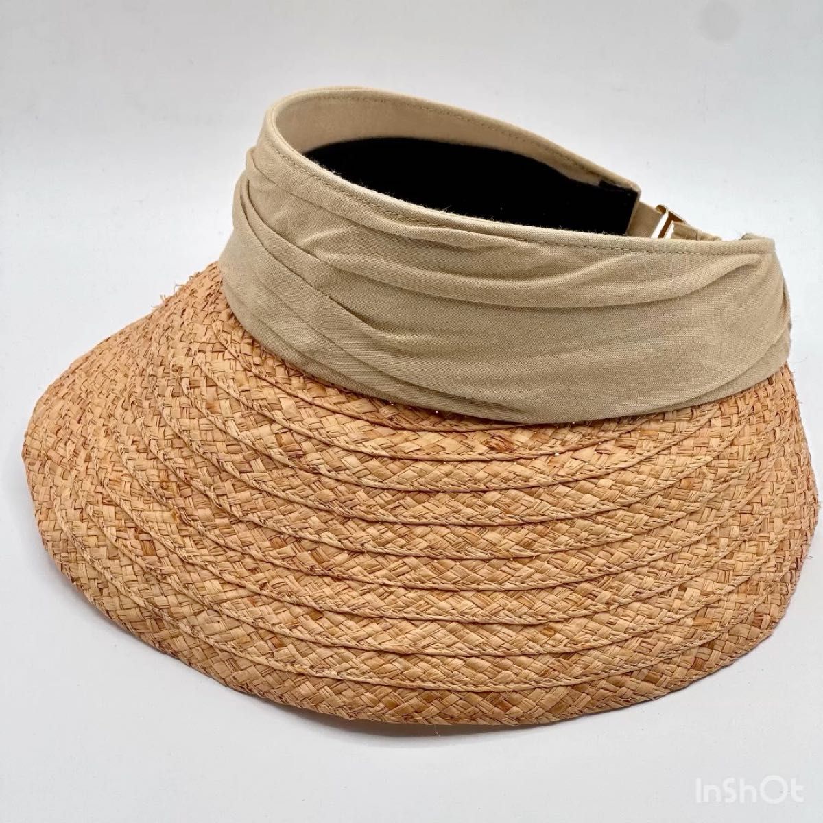 BARNEYS NEW YORK バーニーズニューヨーク 麦わら サンバイザー ベージュ系