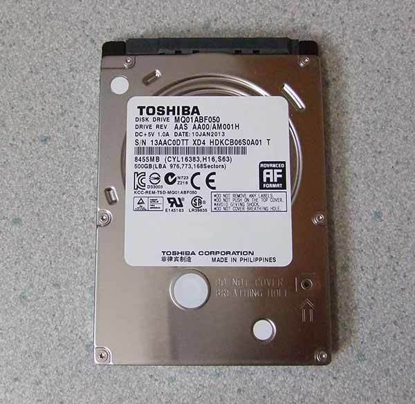 内蔵SATA 2.5インチHDD 東芝 TOSHIBA MQ01ABF050 7mm厚 500GBの画像1