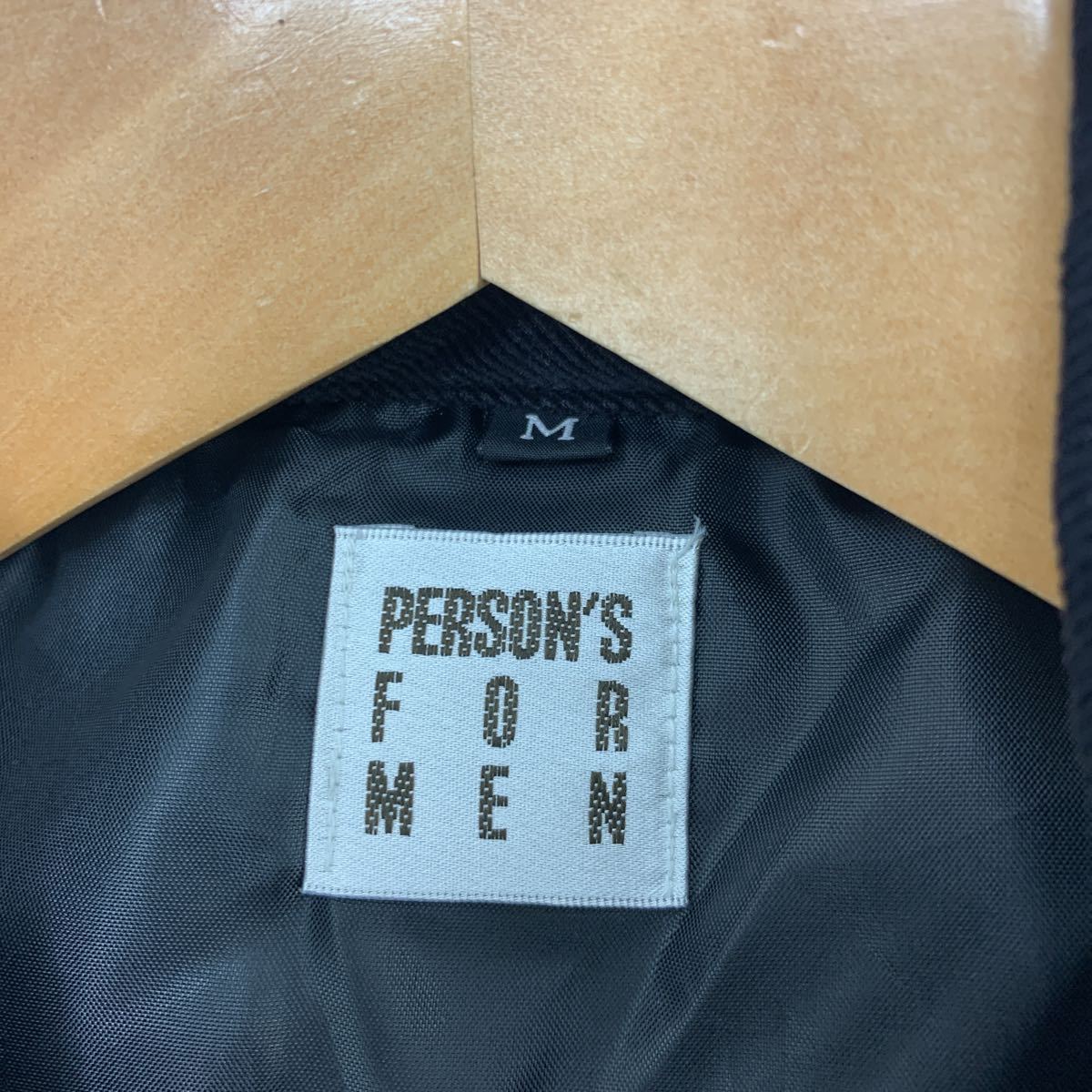 # Person's PERSON\'S FOR MEN черный с хлопком стеганная куртка пальто [ соединять ... стандартный черный!] мужской M размер #CD36