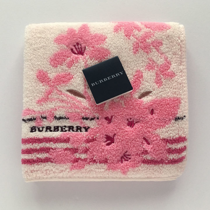 ヤフオク! - バーバリー / BURBERRY タオルハンカチ ピンク花...
