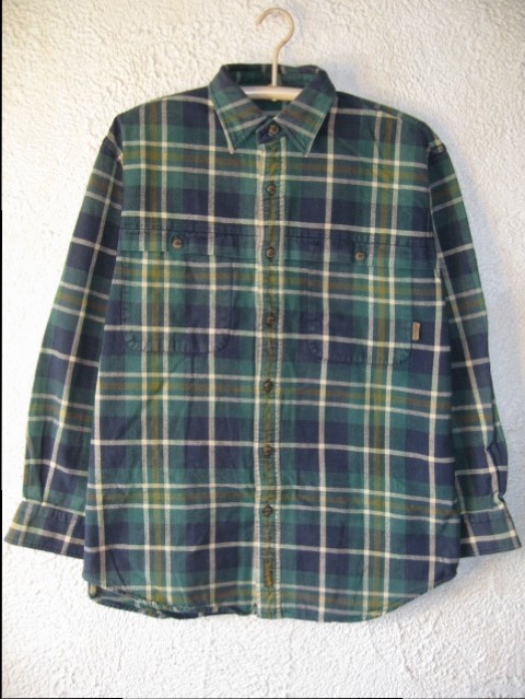 ｎ526 ティンバーランド Timber Land レア 90ｓ ビンテージ 人気 ネルシャツ チェック 2021高い素材 厚手 Vintage シャツ 春新作の ビッグ