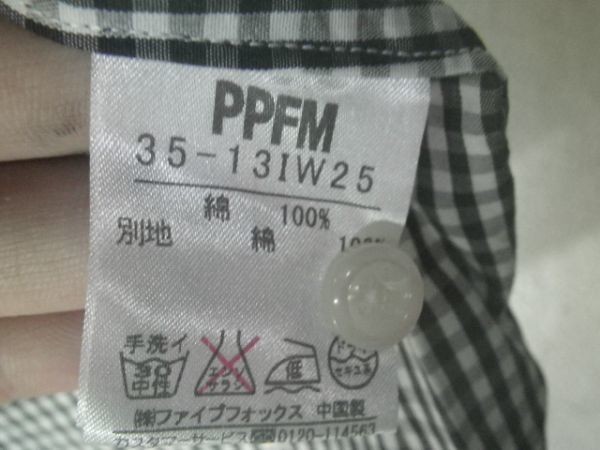 ｎ4781　PPFM　ピーピーエフエム　半袖　チェック　デザイン　シャツ　イギリス国旗　刺繍　人気　送料格安_画像6