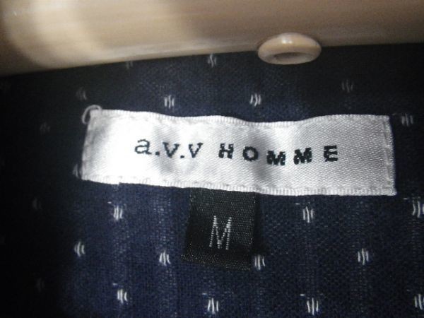 ｎ4718　a.v.v HOMME アー ヴェ ヴェ オム　7分　ふんわりコットン　ドット風　総柄　シャツ　人気　送料格安_画像4