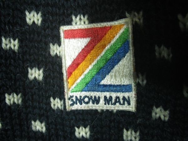 ｎ5063　SNOW MAN　ZIG ZAG　KOBAC　80ｓ　90ｓ　レトロ　ビンテージ　vintage　リバーシブル　ブルゾン　ジャケット　ニット　中綿_画像3