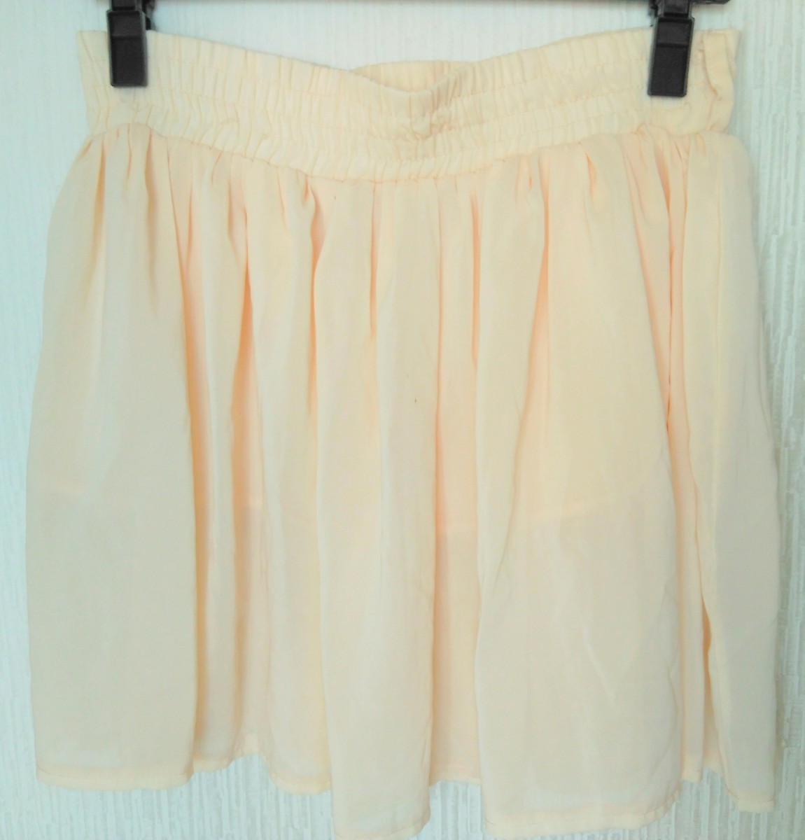 フレアスカート シースルー クリーム色 イエロー 黄色 ミニスカート Fサイズ