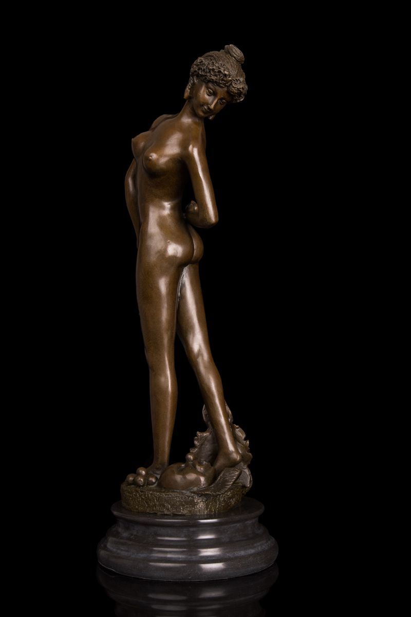 【永楽】超人気ブロンズ像　裸の少女名品　インテリア　彫刻　銅像
