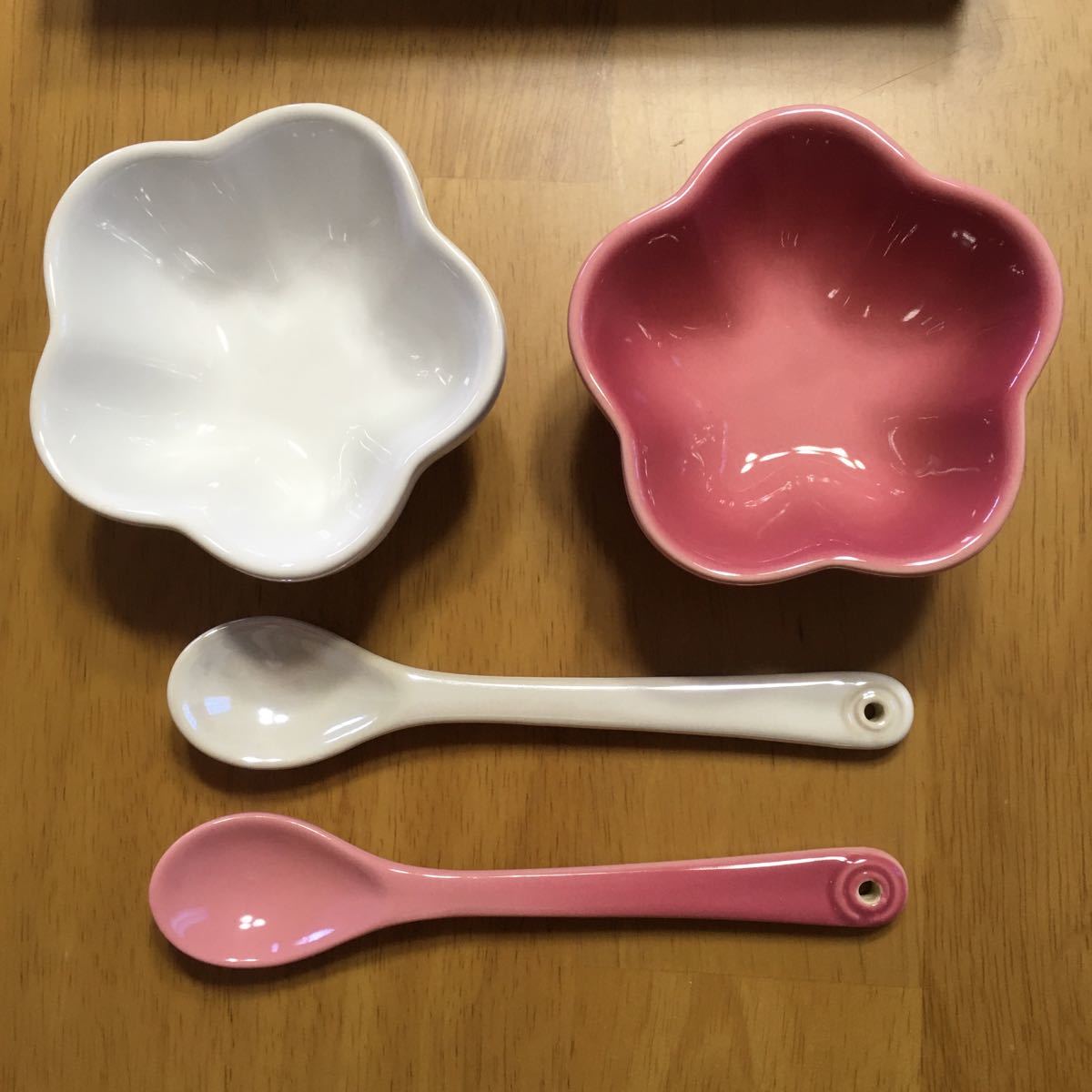 未使用 ルクルーゼ ミニフルールセット 耐熱小鉢 スプーンセット 未使用 ルクルーゼ ミニフルールセット 耐熱小鉢 スプーンセット