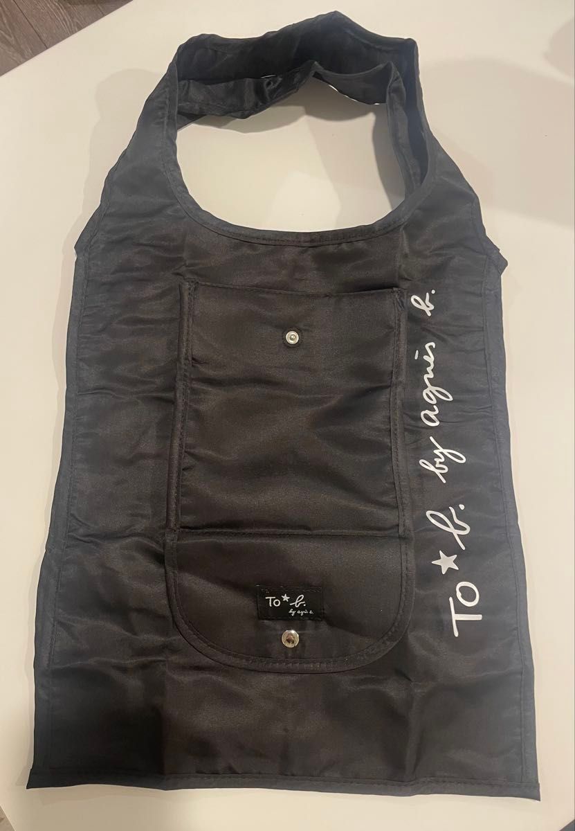新品 アニエスベー To b. by agnes b. 折りたたみエコバッグ ブラック トートバッグ 肩掛け 黒