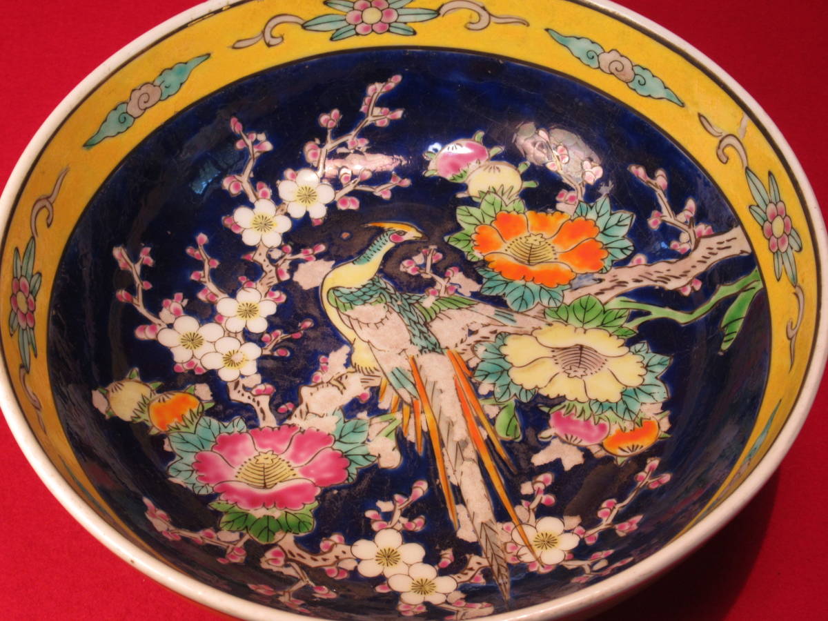 『古伊万里志田焼色絵花鳥文鉢 径22㎝』中国美術 中国陶磁器 色絵粉彩鉢 江戸後期 茶道具 菓子鉢 七事式 茶事 表千家 裏千家 千家十職_画像4