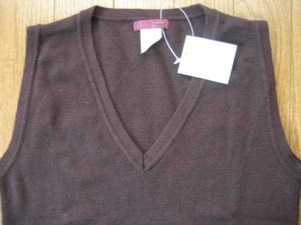  prompt decision new goods J.CREW V neck wool the best dark brown group S / free shipping 