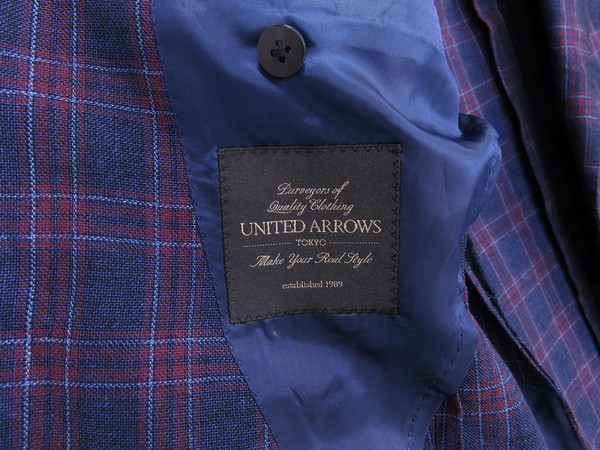  United Arrows check pattern spring autumn winter tailored jacket S
