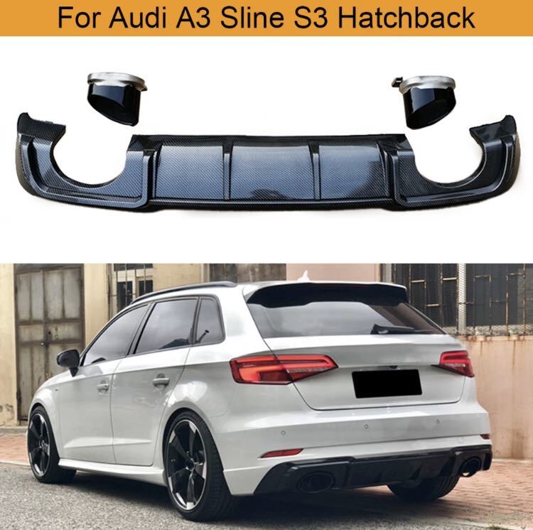 [RS3 specification ] Audi A3 S3 хэтчбэк диффузор обвес "губа" 8V 2017-up Sportback задний бампер muffler 