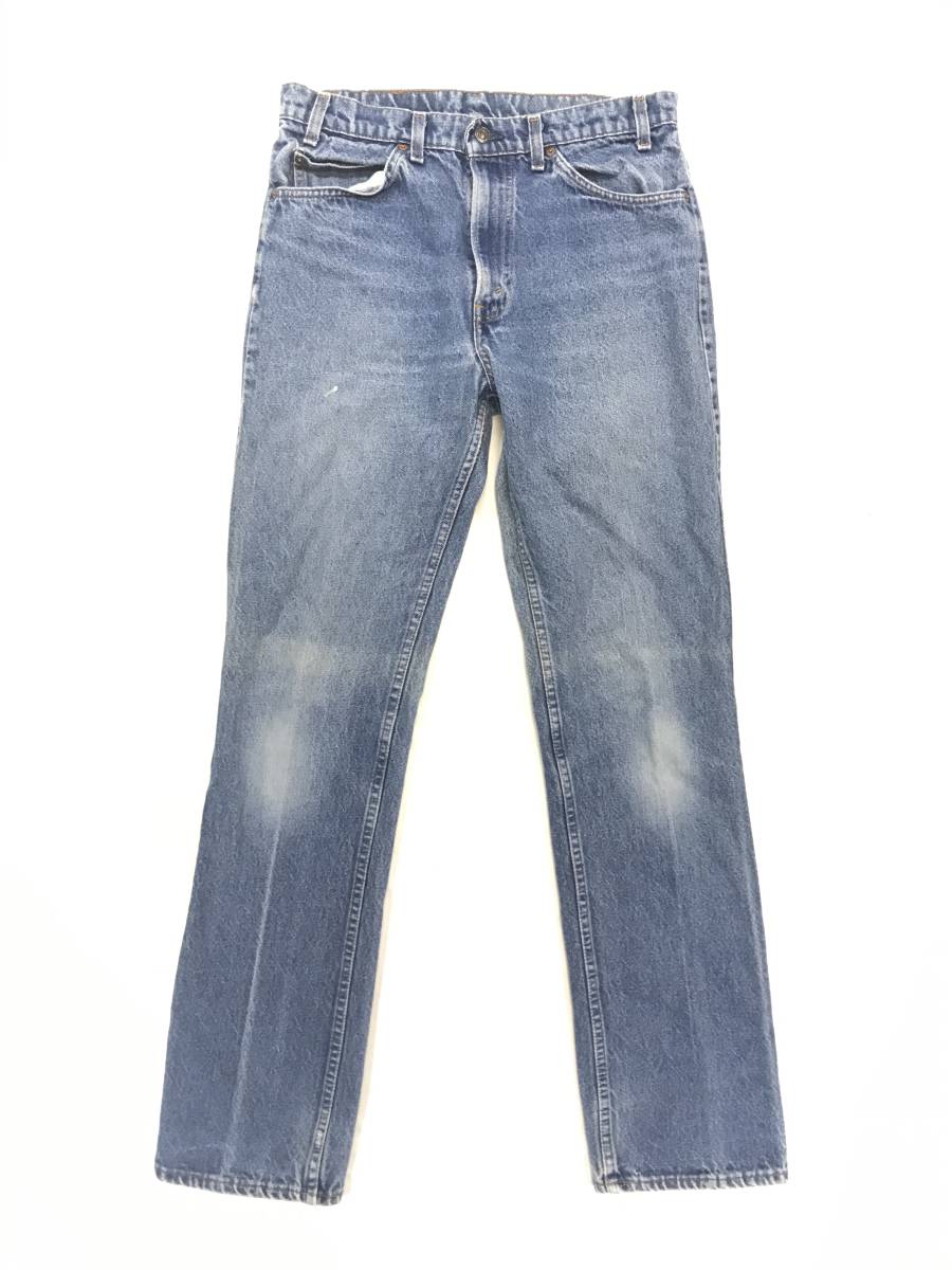 古着 1457 W34 デニム パンツ ビンテージ 80 70 60 USA vintage リーバイス Levi's ジーンズ 509 ダメージ ヒゲ _画像1