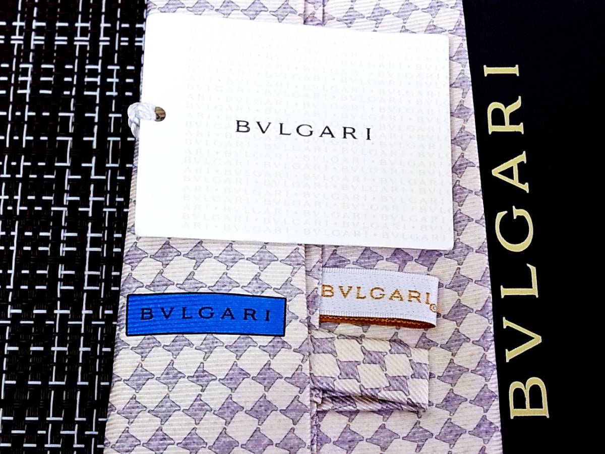 ☆状態並N☆5436■【BVLGARI】ブルガリ 「最高級セッテピエゲ」 ネクタイ_画像4