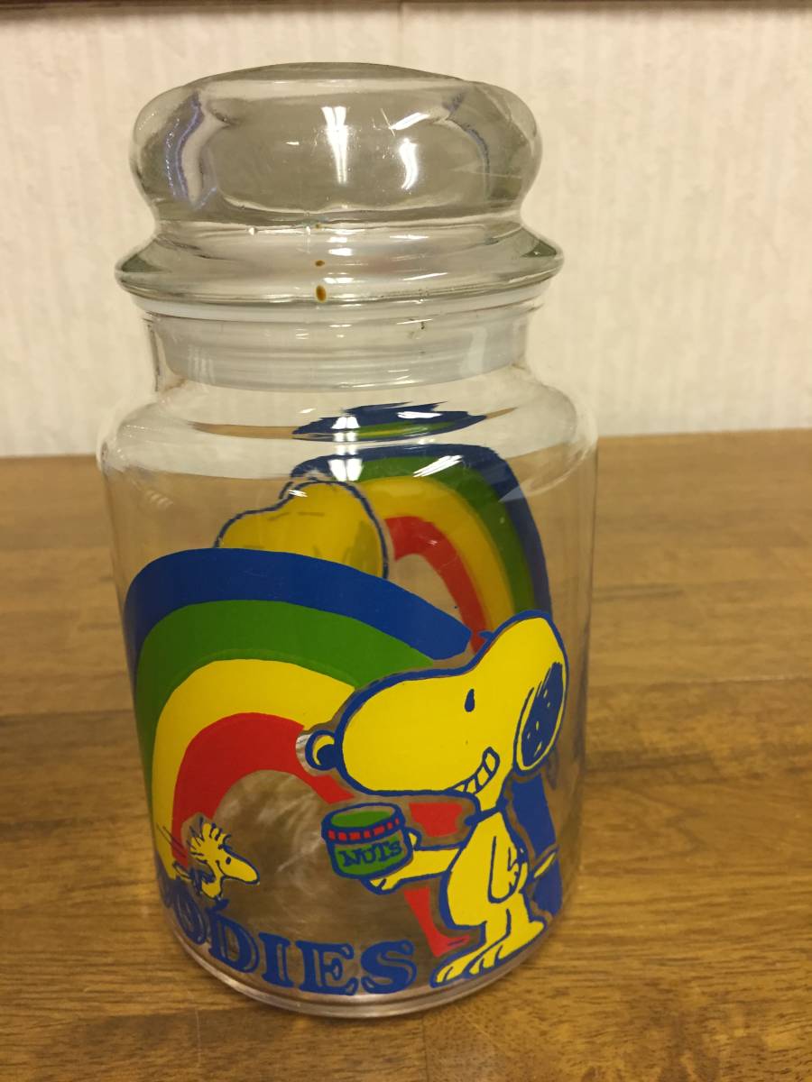 Anchor Hocking Snoopy Peanut Glass Canister Candy Pot スヌーピー グラスジャー_画像1
