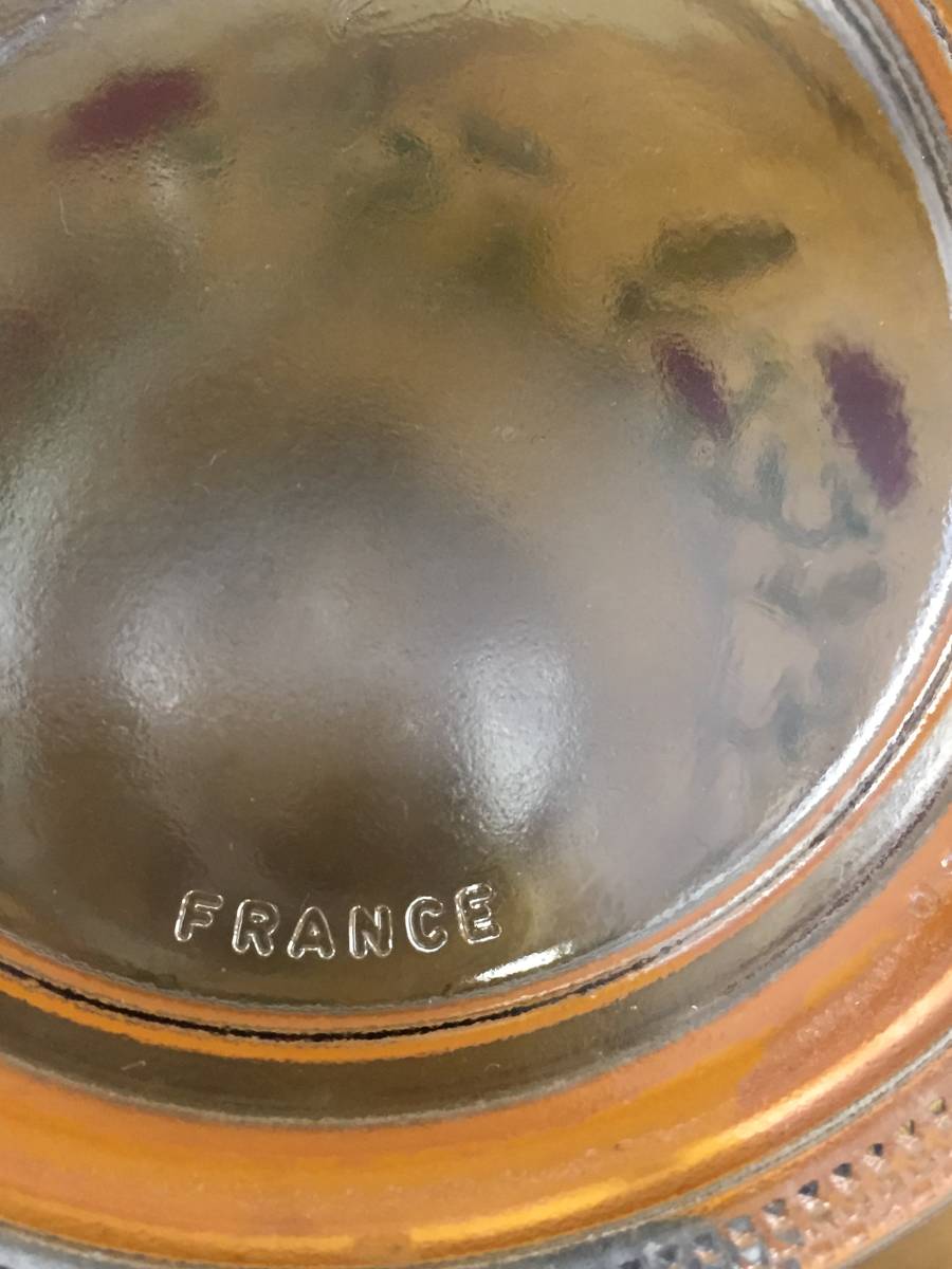  France made Vintage Arc Glass canister 2L floral print aruk company R.Carmanja-Candy Pot