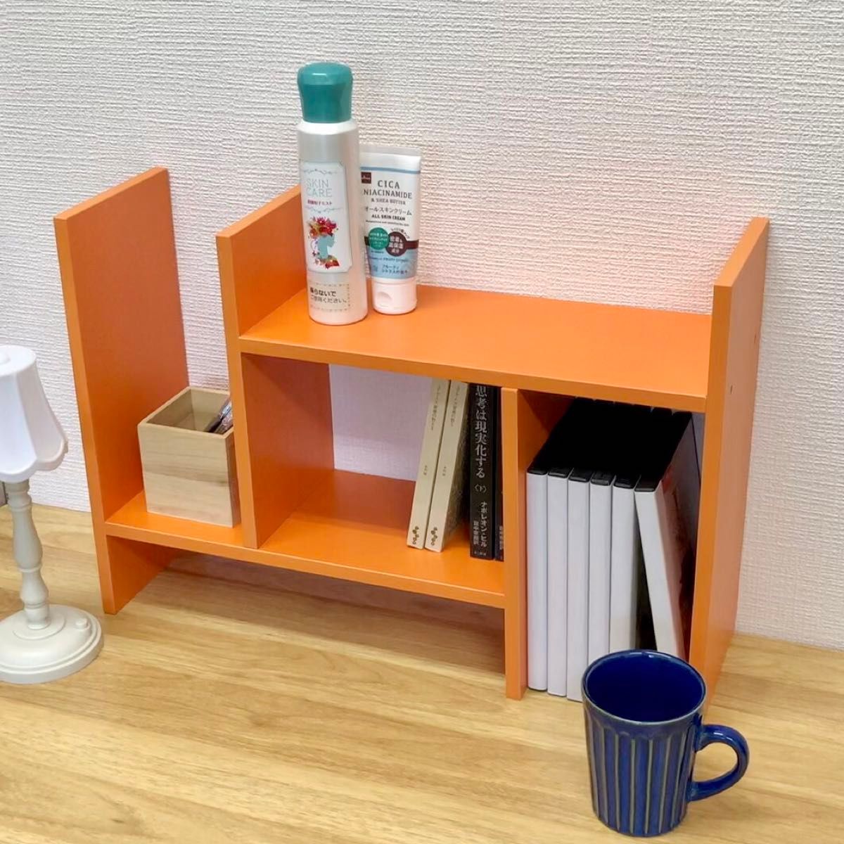 卓上ラック　オレンジ　単品　スパイスラック　調味料ラック　デスク上収納棚　ブックスタンド　本立て　橙色　ＢＫＳ　オレンジ　１