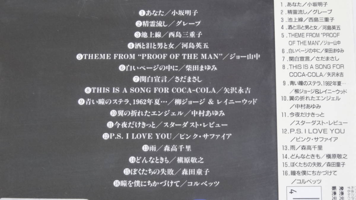 No.1 HITS JAPAN vol.1 ジョー山中、矢沢永吉、森高千里、他 　非売品ＣＤ未開封_画像3
