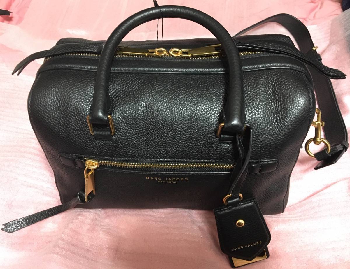 マークジェイコブス MARC JACOBS RECRUIT BAULETTO 2WAY 黒 ハンドバッグ ショルダーバッグ ブラック 牛革 ボストン レザー M0008894_画像1