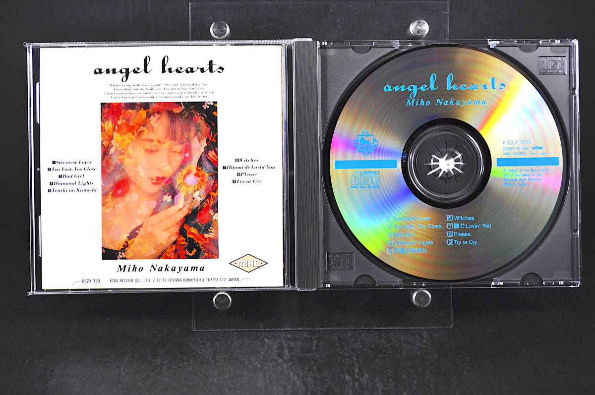 旧規格 廃盤☆ 中山美穂 エンジェル・ハーツ / Miho Nakayama Angel Hearts ■88年盤 全9曲 CD アルバム K32X-350 税表記無し 美品!! ☆_画像4