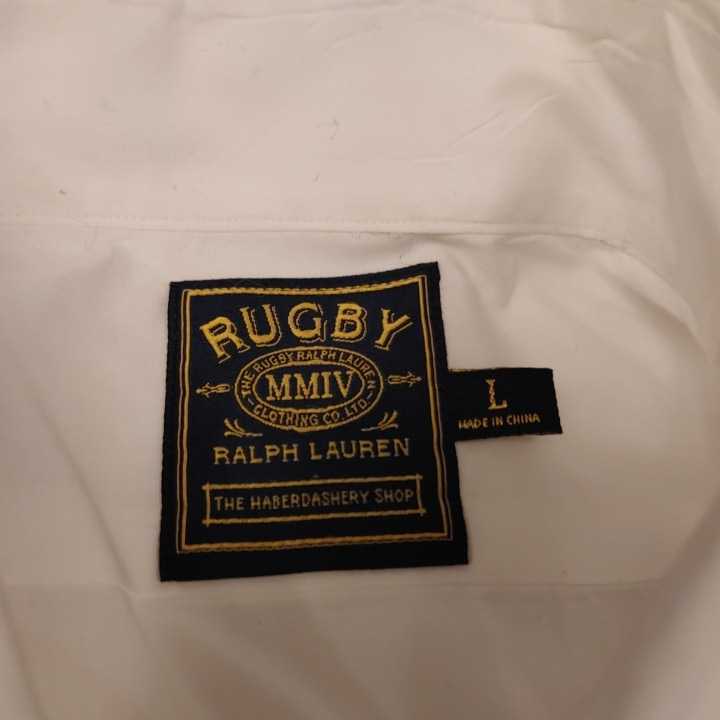 ★RUGBY　RALPH LAUREN　白シャツ　Lサイズ　長袖　トップス_画像7