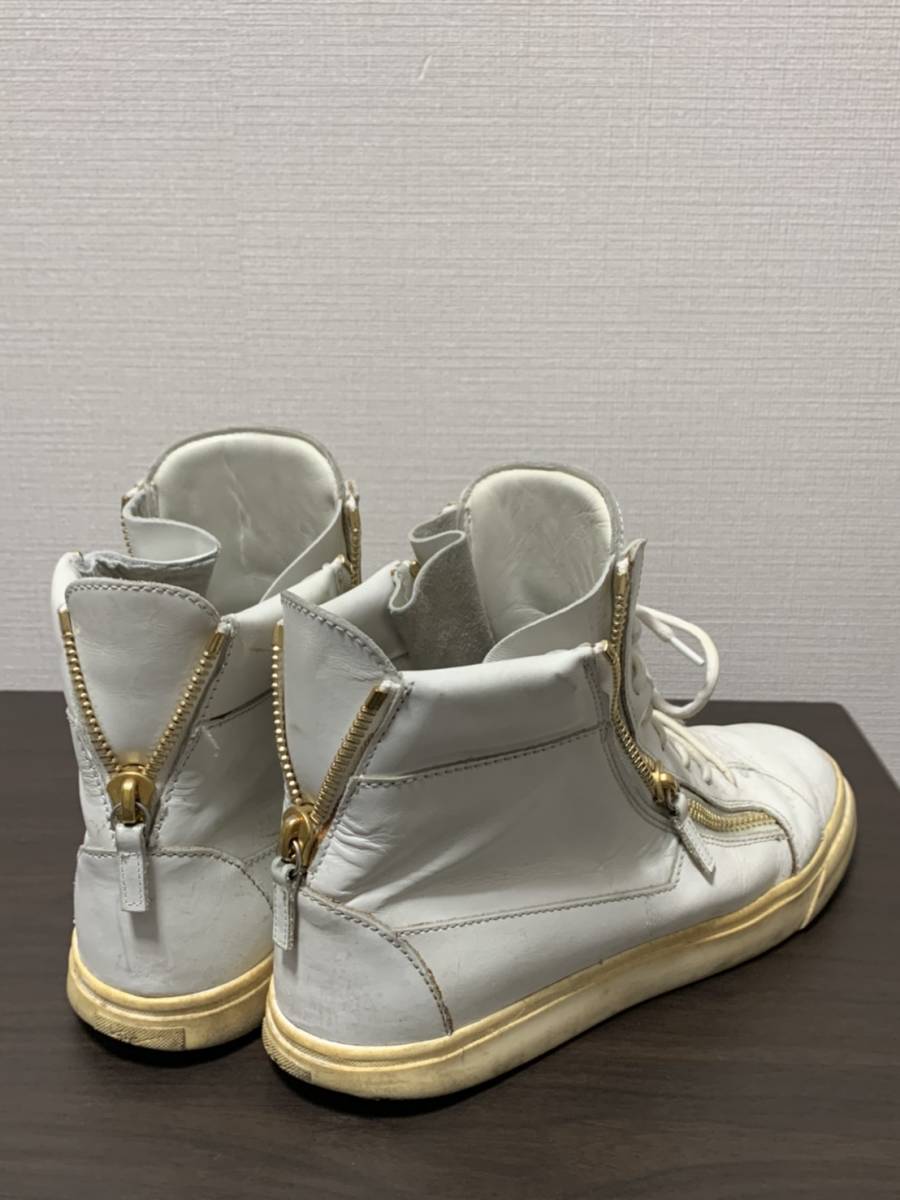 [GIUSEPPE ZANOTTI] サイドジップ ハイカットスニーカー ホワイト 42 ジュゼッペ ザノッティ_画像2