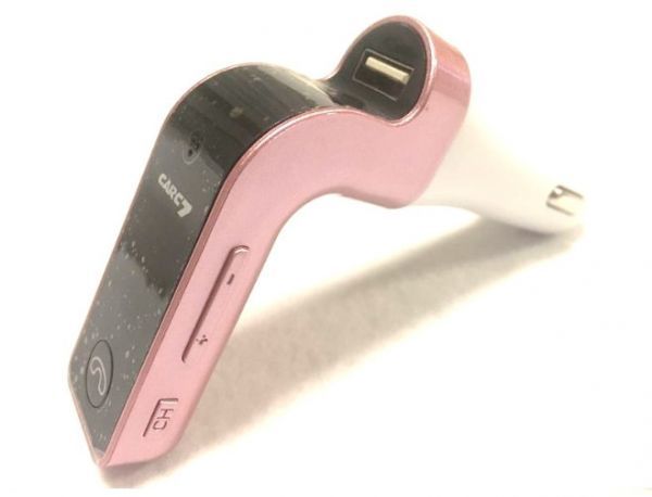 ★特価品★　　ハンズフリー通話 Bluetooth FMトランスミッター 12V/24V USB充電 AUX入力 micro SD対応MP3プレーヤー ピンク_画像6