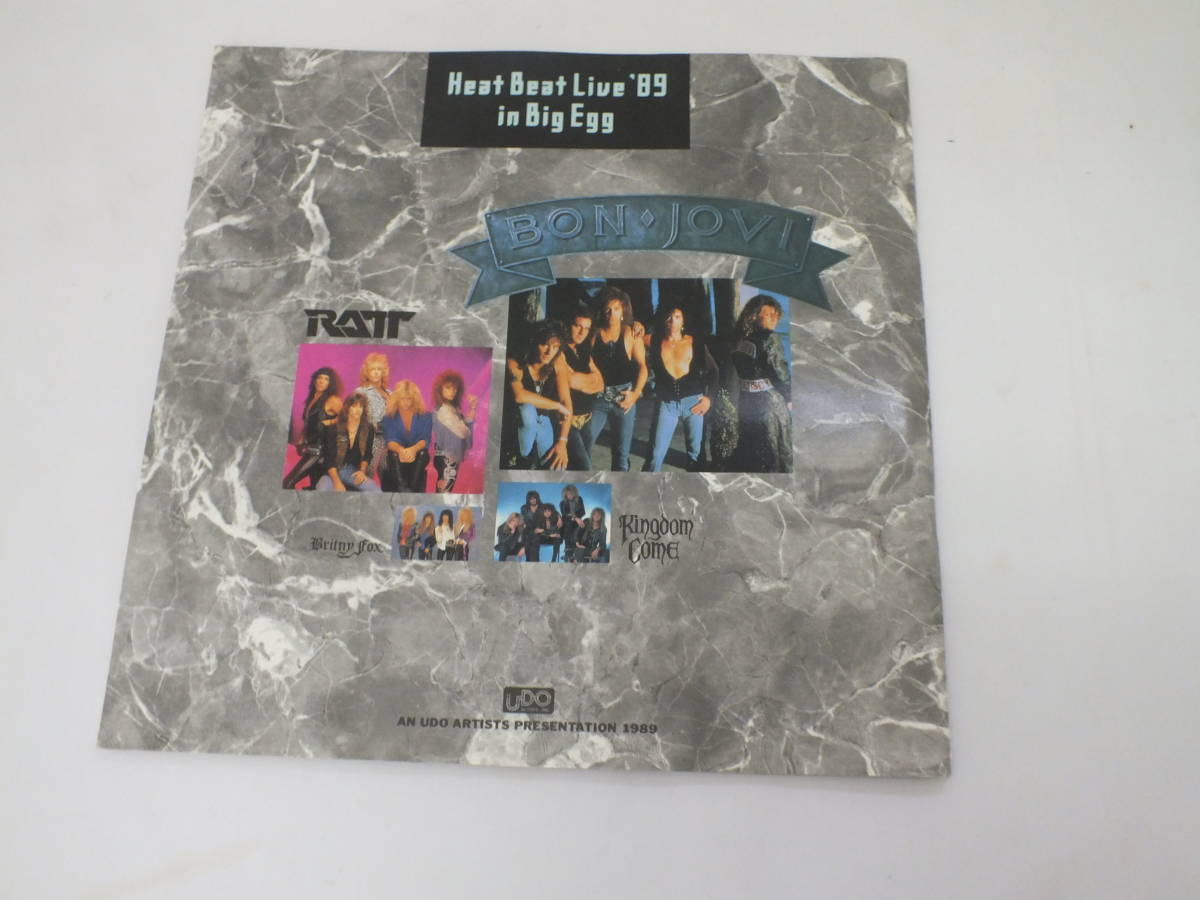 *Bon Jovibon* jovi 1989 year Japan .. pamphlet /Heat Beat Live \'89 in Big Egg*(1436)