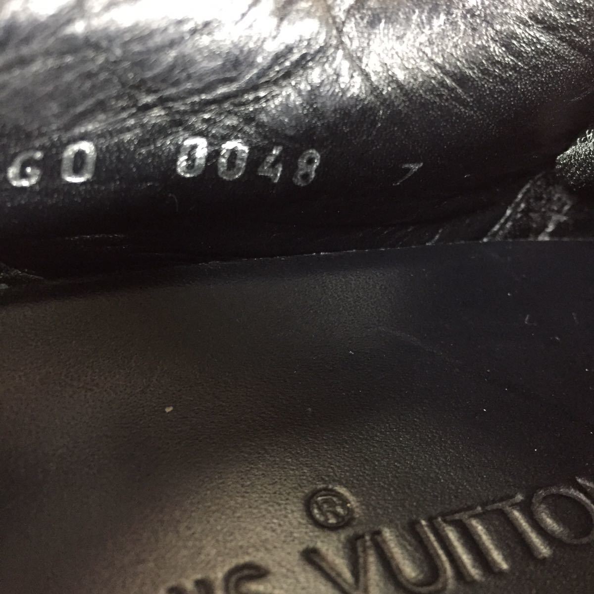 【ルイヴィトン】本物 LOUIS VUITTON 靴 26cm 黒 モノグラム スニーカー カジュアルシューズ 本革×化学繊維 レザー メンズ イタリア製 7_画像10