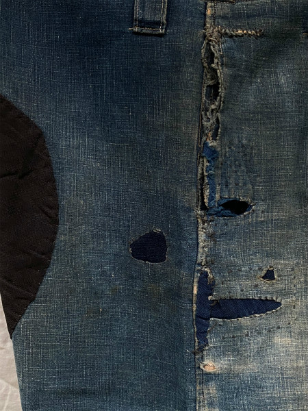 昭和初期 日本の初期デニム 継ぎ接ぎ 当て布 刺し子 藍染 パンツ たっつけ ジャパンヴィンテージ 20s30s Japan Vintage 襤褸  boro 資料