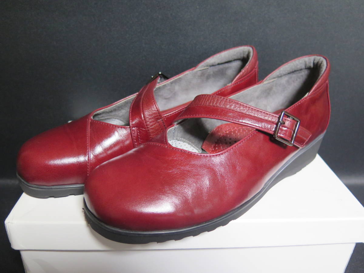 No.84 не использовался .. надеть обувь степень Bonlainebonre-n кожа ремешок комфорт обувь размер надпись :24 красный сделано в Японии 