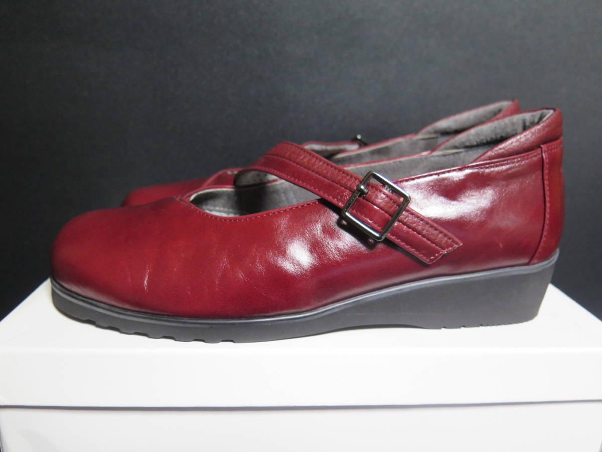 No.84 не использовался .. надеть обувь степень Bonlainebonre-n кожа ремешок комфорт обувь размер надпись :24 красный сделано в Японии 
