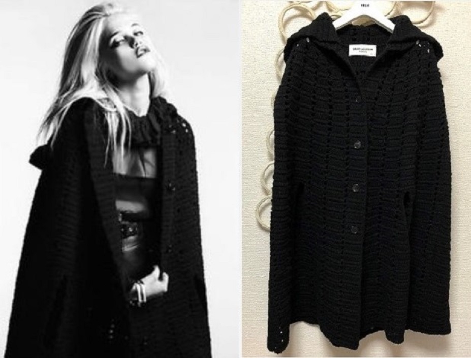 SAINT LAURENT PARIS サンローラン パリ ニット ケープ フード付