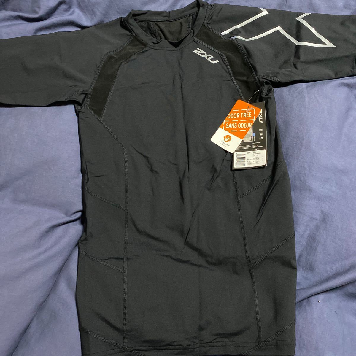 新品☆ ツー・タイムズ・ユー（2XU） コンプレッション ショートスリーブトップ MA2307A-BLK/SIL_画像7