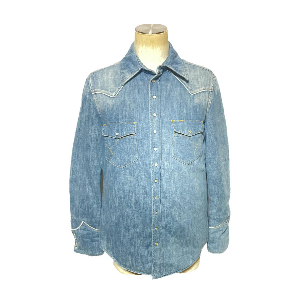 [ rare ]IZREEL×DUVETICAwoshu processing Denim we Stan shirt jacket liner down size 46 Duvetica iz reel regular goods 