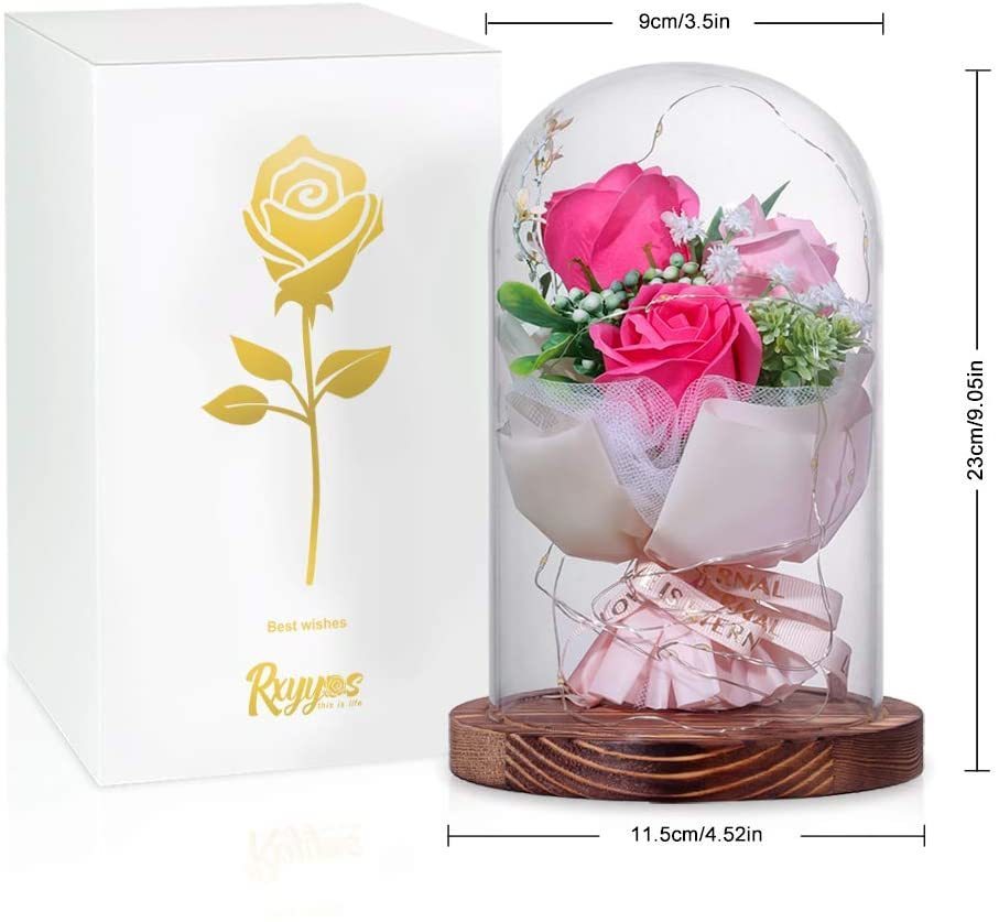 ヤフオク バラ 薔薇 造花 花束 ガラス製のランプシェー