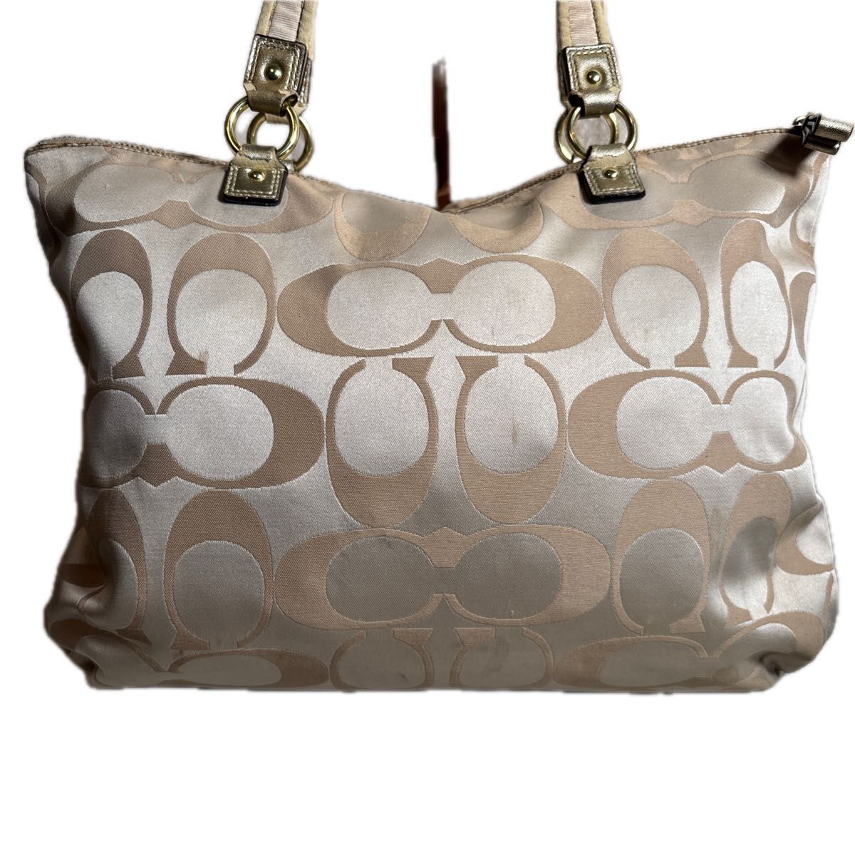 COACH コーチシグネチャートートバッグ　希少　ゴールド金具　大容量5624 COACH コーチシグネチャートートバッグ 希少 ゴールド金具 大容量5624