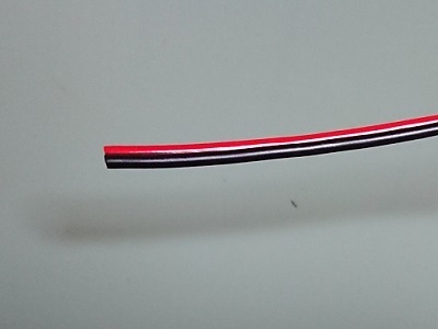 【ダイエイ電線】KVF(UL2468) 異色平行スピーカーコード 2xAWG18 赤/黒 40m_画像1