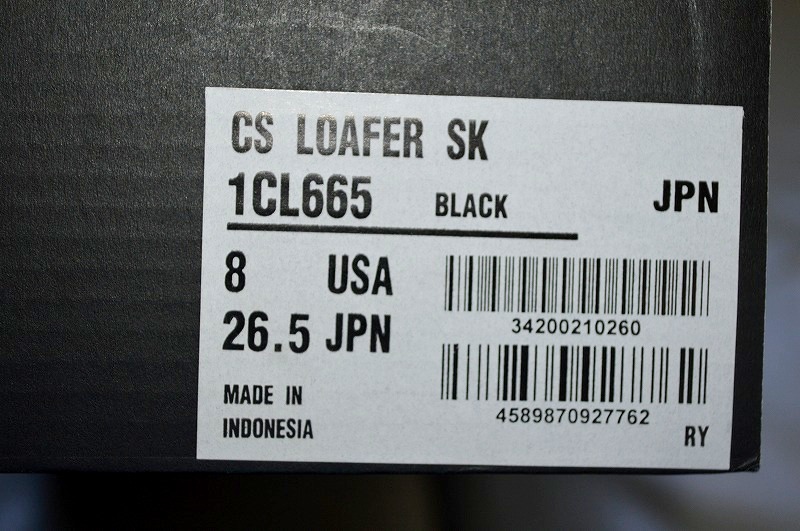 新品未使用 CONVERSE コンバース CS LOAFER SK SKATEBOARDING ローファー ブラック 黒 1CL665 US8 26.5センチ 送料無料_画像10