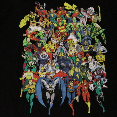 DC Comics Tシャツ キャラクター 大集合 2XL DCコミックス ヴィラン ヒーロー アメコミ ジョーカー バットマン スーパーマン  アクアマン