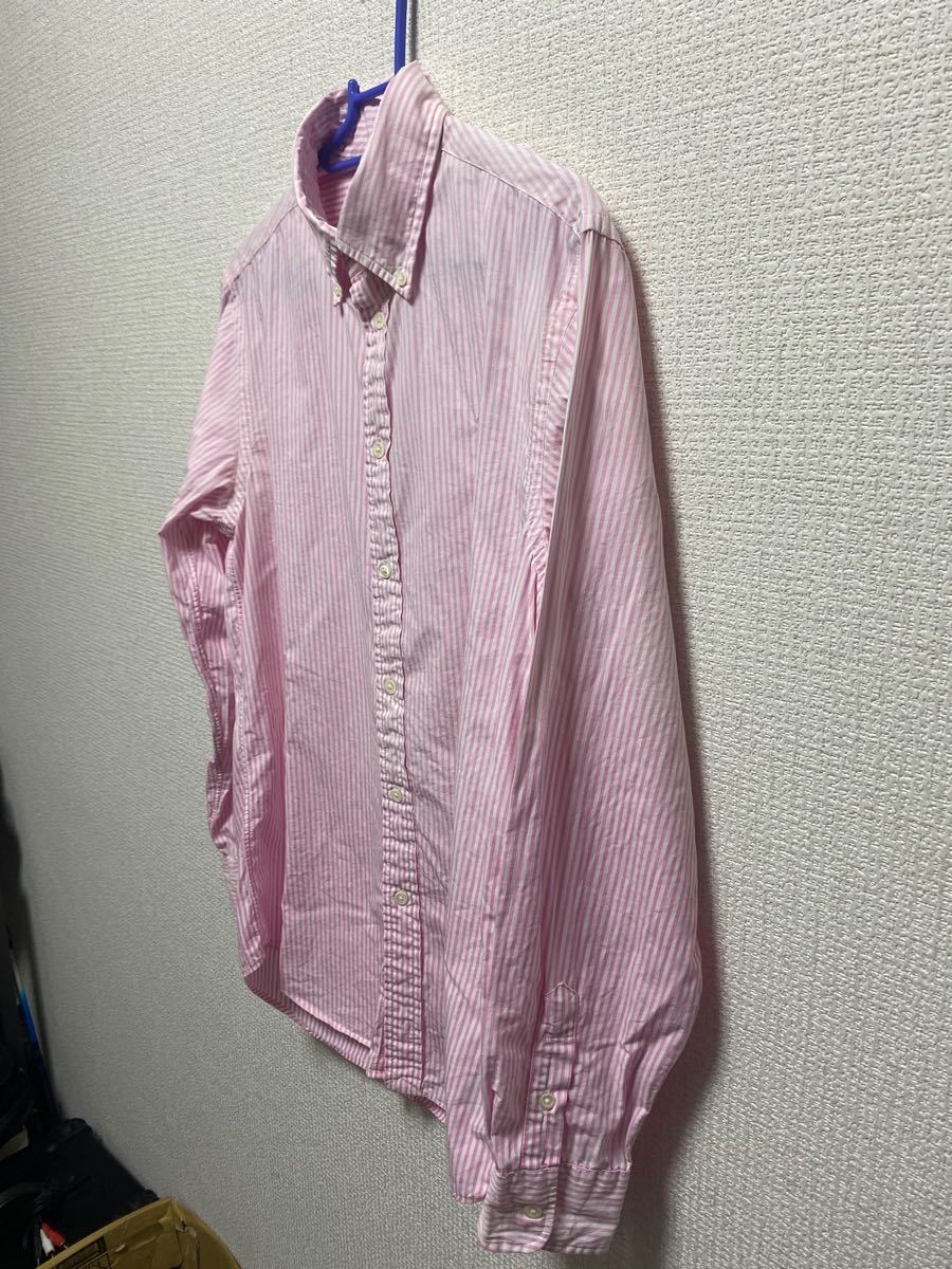 ポロラルフローレン　ボタンダウンシャツ　ピンク×ホワイト