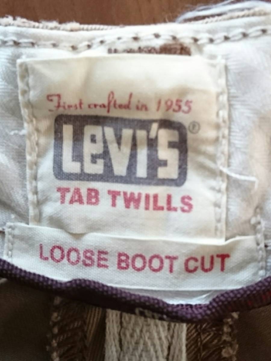 リーバイス Levi's デニム地パンツ コットンパンツ collar濃いカーキーブラウン系　綿100％ W33inch(84㎝くらい)　 605 3K2604_画像3