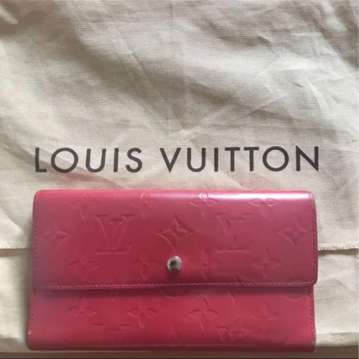 Paypayフリマ ルイヴィトン ヴェルニ 長財布 ピンク 中古品 Louis Vuitton