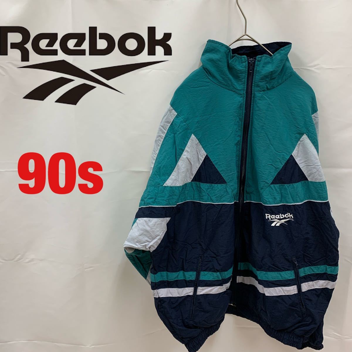 Reebok ナイロンジャケット 刺繍ロゴ 90s