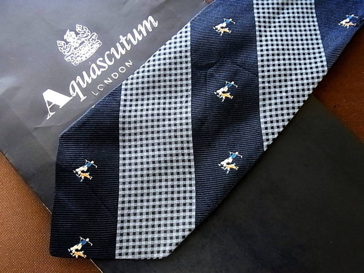 0^o^0ocl!FK6789 Aquascutum [ Golf * person * embroidery ] necktie 