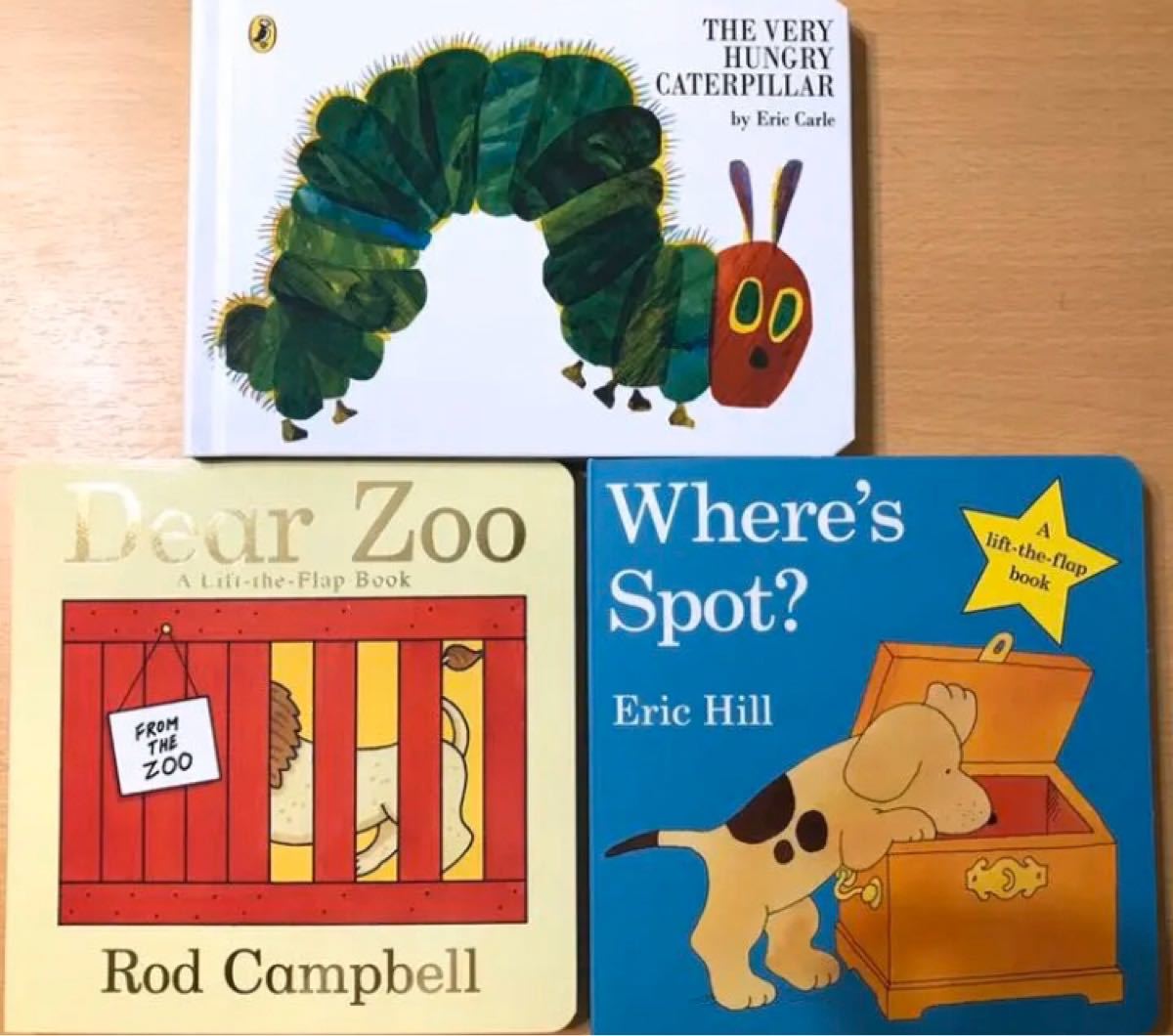 名作しかけ絵本　3冊　Dear Zoo+ caterpillar+Spot