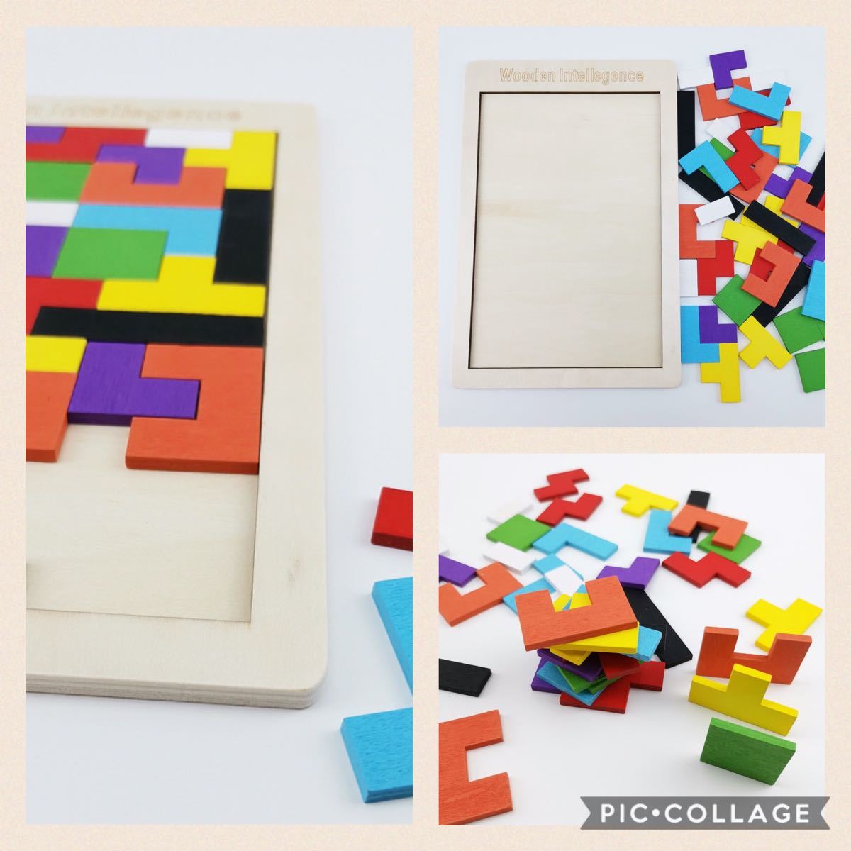 【知育玩具】カラフル 木製パズル