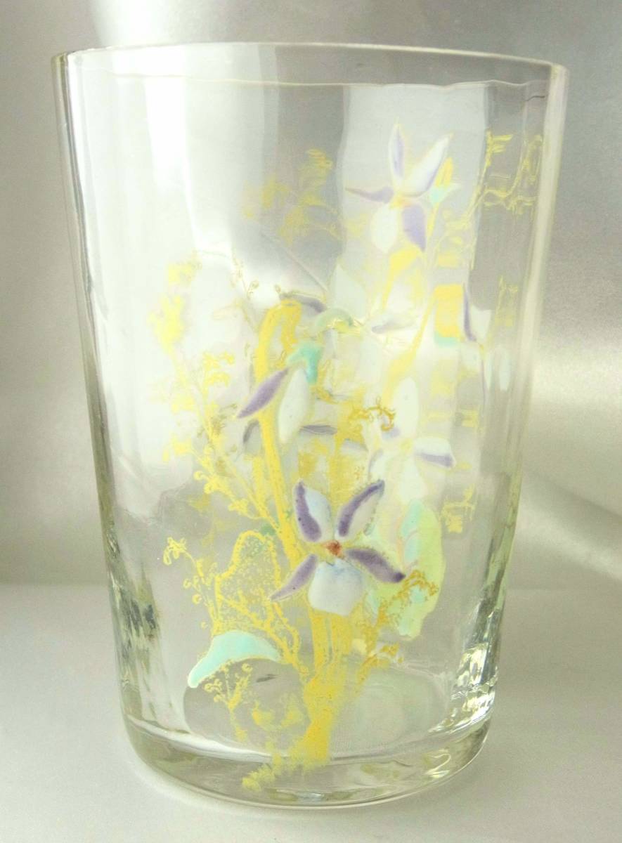 高品質な-•ヤフオク! - 薩摩切子 藍被硝子 紗綾 高杯 共箱 / カメイ