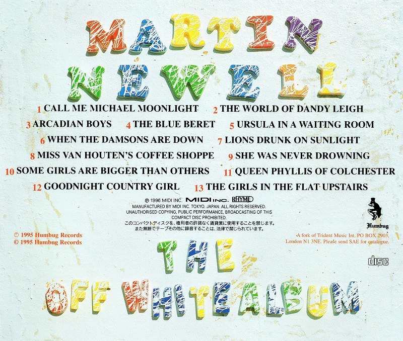 ◆◆MARTIN NEWELL◆THE OFF WHITE ALBUM マーティン・ニューウェル ザ・オフホワイト・アルバム 国内盤 即決 送料込◆◆_画像2