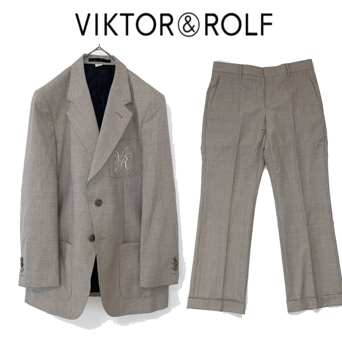 【送料込み】VIKTOR&ROLF ヴィクター&ロルフ　チェック柄　セットアップ　スーツ　メンズ　上下セット　46 M